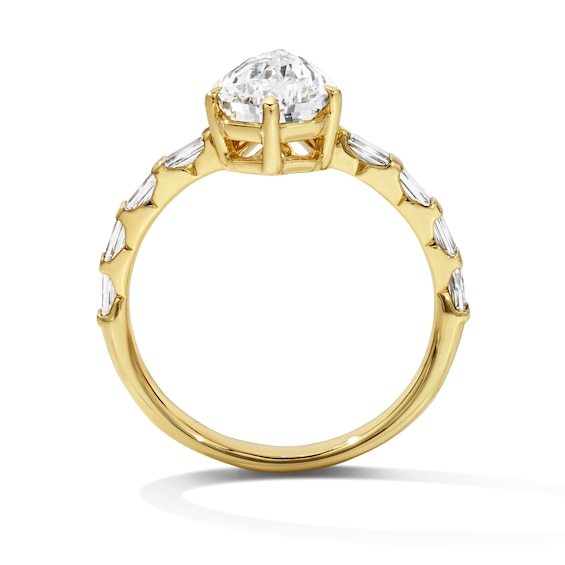 2-1/4 CT. T.w. Certified Step-Cut Pear-Shaped Lab-Grown Diamond Engagement Ring in 14K Gold (F/Vs2)