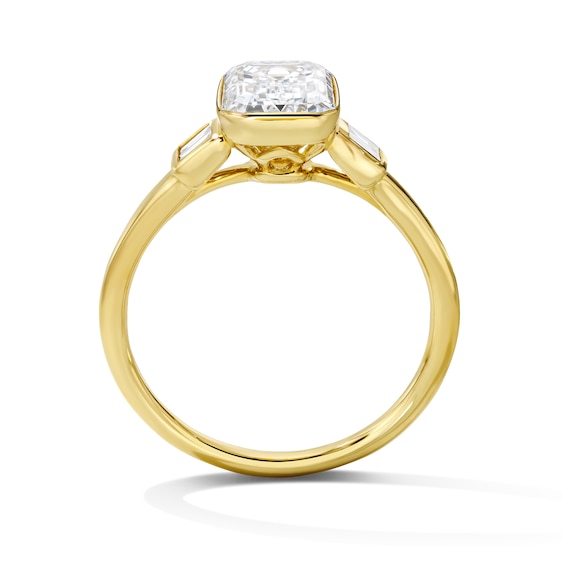 2-1/8 CT. T.w. Certified Emerald-Cut Lab-Grown Diamond Bezel-Set Engagement Ring in 14K Gold (F/Vs2)