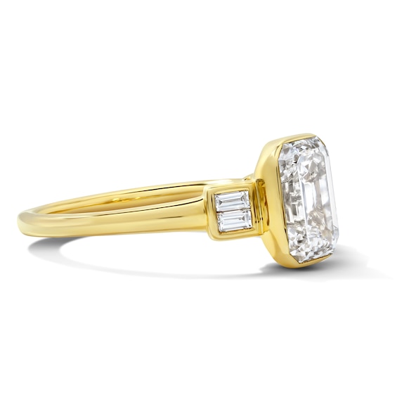 2-1/8 CT. T.w. Certified Emerald-Cut Lab-Grown Diamond Bezel-Set Engagement Ring in 14K Gold (F/Vs2)