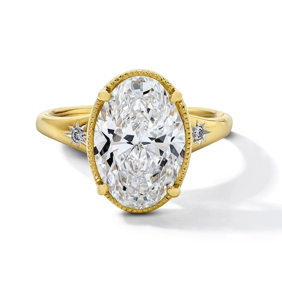 4 CT. T.w. Certified Oval Lab-Grown Diamond Engagement Ring in 14K Gold (F/Vs2)