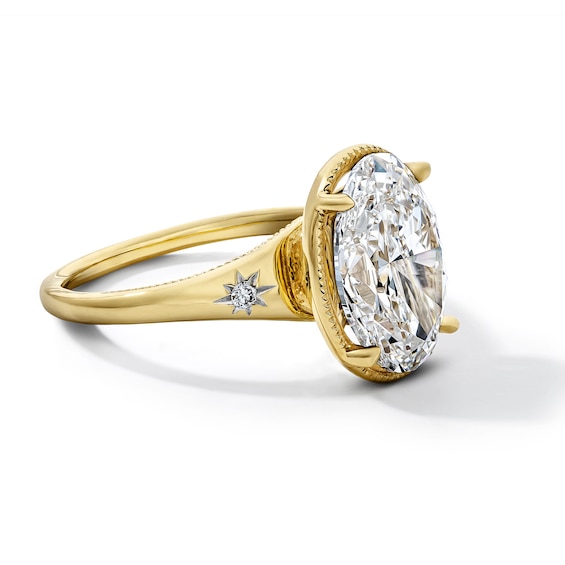 4 CT. T.w. Certified Oval Lab-Grown Diamond Engagement Ring in 14K Gold (F/Vs2)
