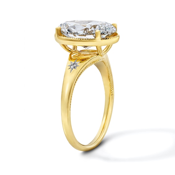 4 CT. T.w. Certified Oval Lab-Grown Diamond Engagement Ring in 14K Gold (F/Vs2)