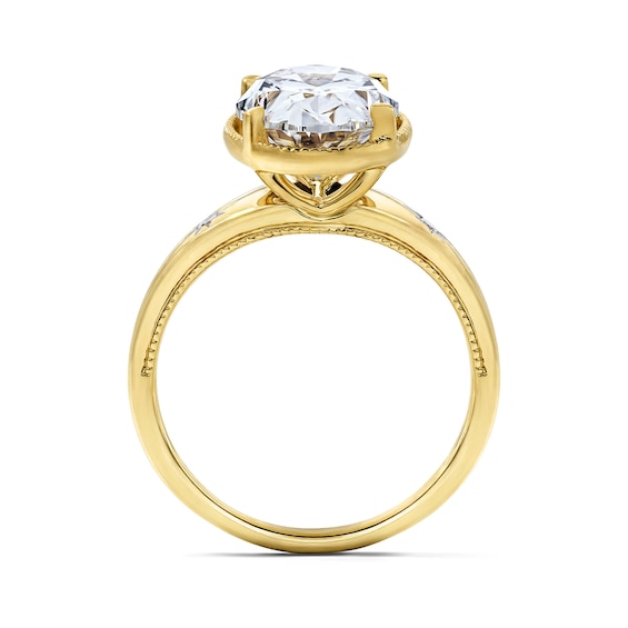 4 CT. T.w. Certified Oval Lab-Grown Diamond Engagement Ring in 14K Gold (F/Vs2)