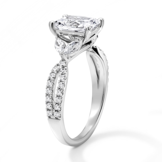 2 CT. T.w. Certified Radiant-Cut Lab-Grown Diamond Engagement Ring in 14K White Gold (F/Vs2)