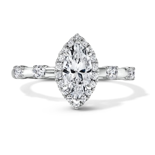 Modern Reflection 1 CT. T.W. Certified Marquise-Cut Lab-Grown Diamond Frame Engagement Ring in 10K White Gold (F/VS2)