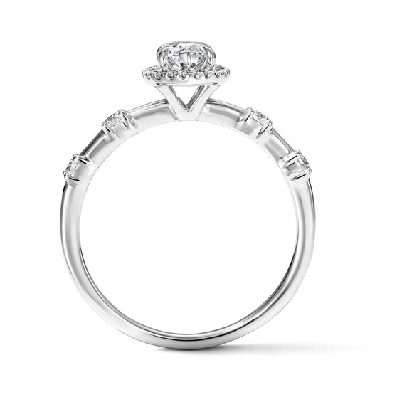 Modern Reflection 1 CT. T.w. Certified Marquise-Cut Lab-Grown Diamond Frame Engagement Ring in 10K White Gold (F/Vs2)