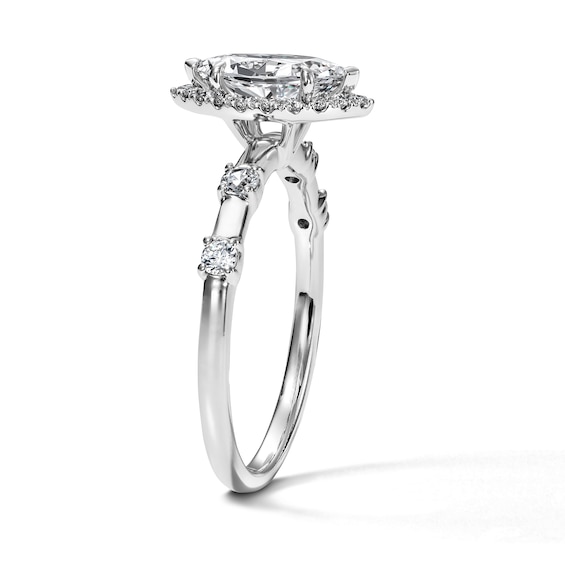Modern Reflection 1 CT. T.w. Certified Marquise-Cut Lab-Grown Diamond Frame Engagement Ring in 10K White Gold (F/Vs2)