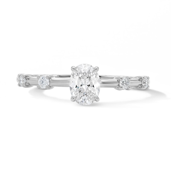 1/2 CT. T.w. Oval Lab-Grown Diamond Ring in Sterling Silver