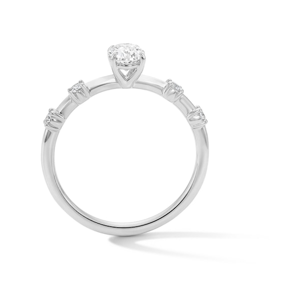 1/2 CT. T.w. Oval Lab-Grown Diamond Ring in Sterling Silver