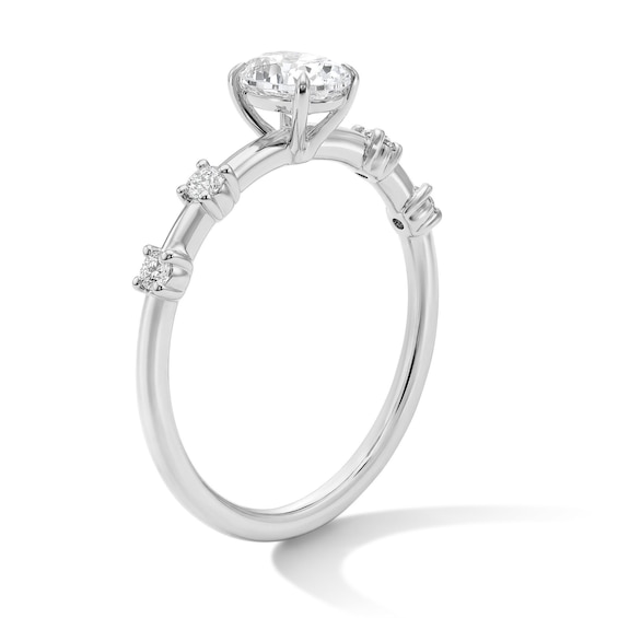 1/2 CT. T.w. Oval Lab-Grown Diamond Ring in Sterling Silver