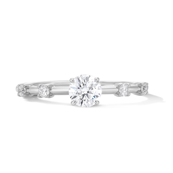 Modern Reflection 1/2 CT. T.w. Lab-Grown Diamond Engagement Ring in White Sterling Silver