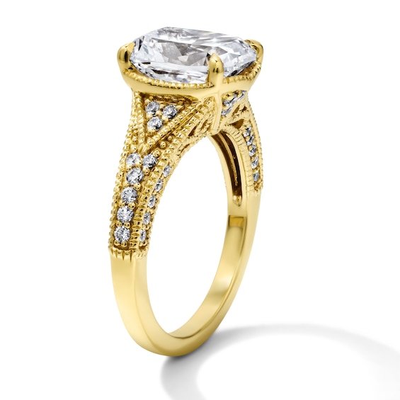 3-1/3 CT. T.w. Certified Cushion-Cut Lab-Grown Diamond Engagement Ring in 14K Gold (F/Vs2)