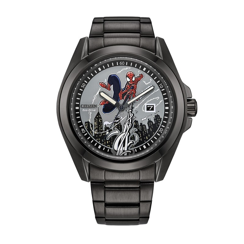 Main Image 1 of Men's Citizen ©Marvel Spider-Man Gray IP Stainless Steel Watch (Model: AW1437-61W)