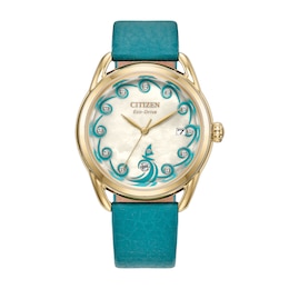 Ladies' Citizen x Disney Moana Ocean Adventure Gold-Tone IP Stainless Steel Watch (Model: FE6182-46Y)
