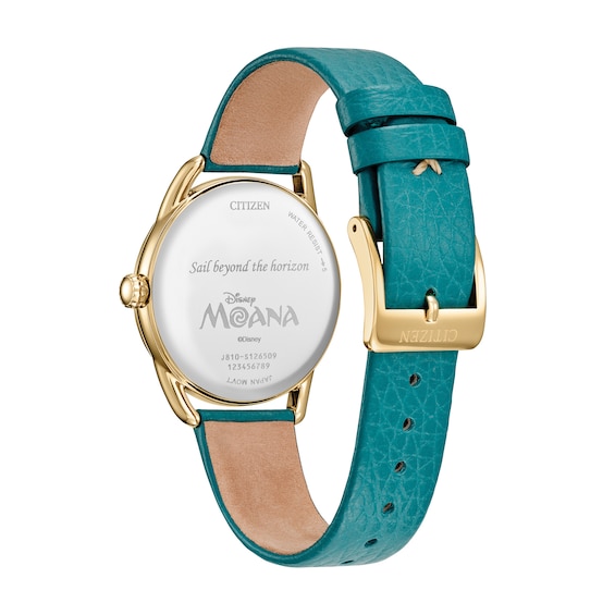 Ladies' Citizen x Disney Moana Ocean Adventure Gold-Tone IP Stainless Steel Watch (Model: Fe6182-46Y)