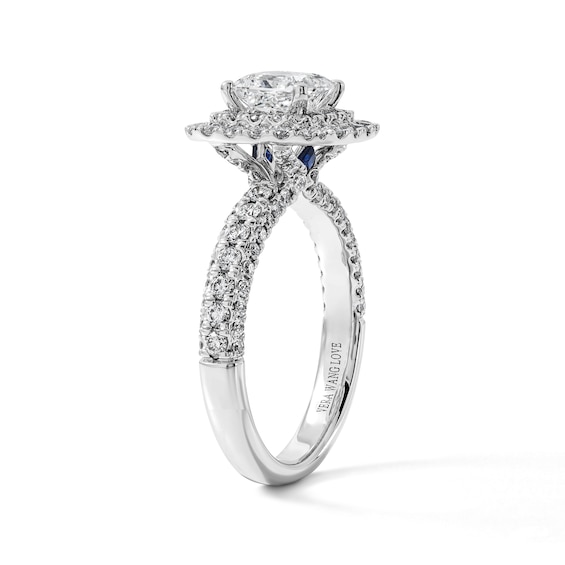 Vera Wang Love Collection 2 CT. T.w. Certified Princess-Cut Diamond Double Frame Engagement Ring in 14K White Gold (I/Si2)