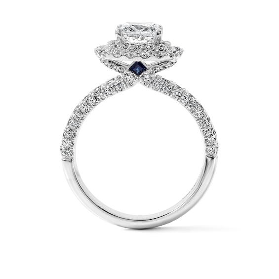 Vera Wang Love Collection 2 CT. T.w. Certified Princess-Cut Diamond Double Frame Engagement Ring in 14K White Gold (I/Si2)