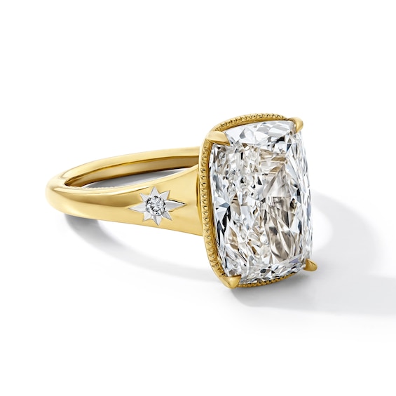 4 CT. T.w. Certified Elongated Cushion-Cut Lab-Grown Diamond Engagement Ring in 14K Gold (F/Vs2)