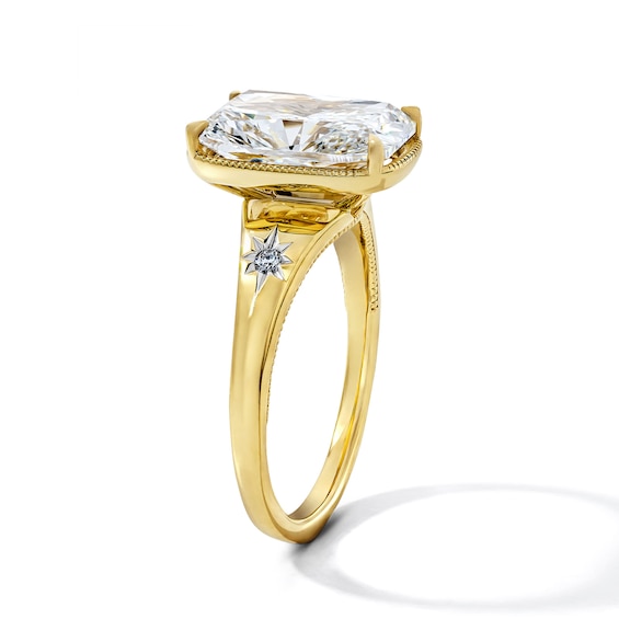 4 CT. T.w. Certified Elongated Cushion-Cut Lab-Grown Diamond Engagement Ring in 14K Gold (F/Vs2)