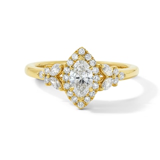 Vera Wang Love 3/4 CT. T.W. Certified Marquise-Cut Diamond Floral Engagement Ring in 14K Gold (I/SI2)