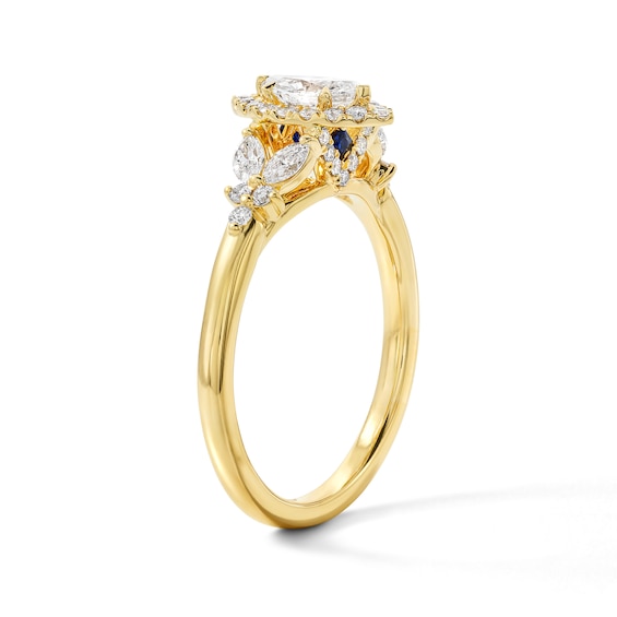 Vera Wang Love Collection 3/4 CT. T.w. Certified Marquise-Cut Diamond Floral Engagement Ring in 14K Gold (I/Si2)