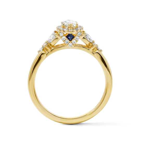 Vera Wang Love Collection 3/4 CT. T.w. Certified Marquise-Cut Diamond Floral Engagement Ring in 14K Gold (I/Si2)