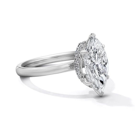 3-1/4 CT. T.w. Certified Marquise-Cut Lab-Grown Diamond Solitaire Hidden Frame Engagement Ring in 14K White Gold (F/Vs2)