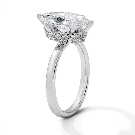 3-1/4 CT. T.w. Certified Marquise-Cut Lab-Grown Diamond Solitaire Hidden Frame Engagement Ring in 14K White Gold (F/Vs2)