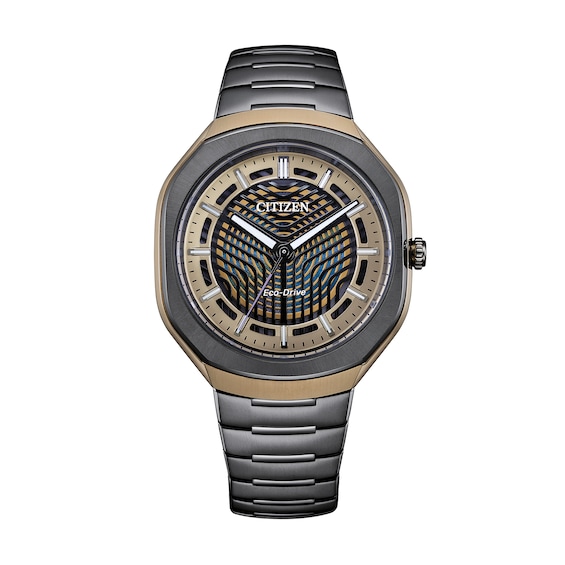 Men's Citizen Two-Tone IP Titanium Watch with Gray Dial (Model: Bj6569-59X)