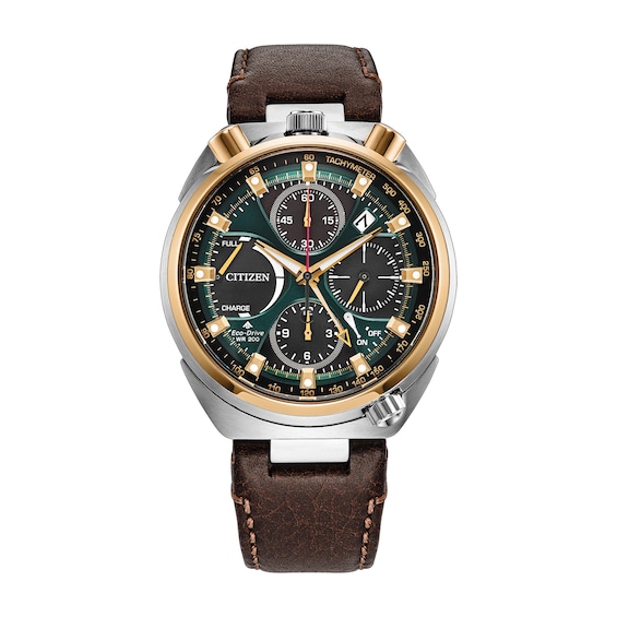 Men's Citizen Limited Edition Promaster Land Tsuno Chrono Two-Tone IP Stainless Steel Watch (Model: Av0104-06W)