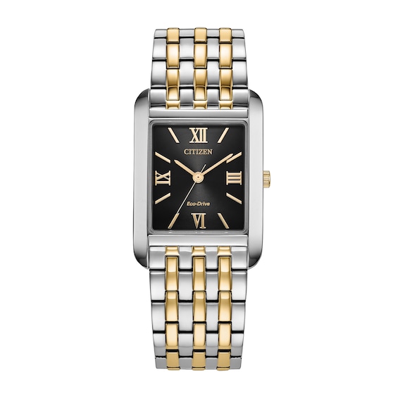 Men's Citizen Dress Classic Two-Tone IP Stainless Steel Watch with Black Dial (Model: Bj6574-59E)