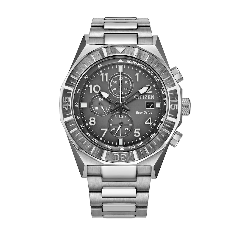 Main Image 1 of Men's Citizen Sports Casual Nighthawk Chrono Stainless Steel Watch with Gray Dial (Model: CA0890-54H)