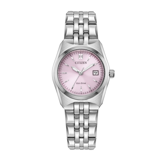 Ladies' Citizen Corso Stainless Steel Watch with Pink Dial (Model: Ew2291-51X)