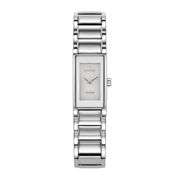 Ladies' Citizen Axiom Stainless Steel Watch with Silver-Tone Dial and Diamond Accent (Model: EG7051-51A)