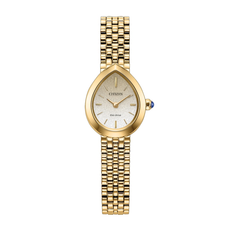Main Image 1 of Ladies' Citizen Mini L Rainell Gold-Tone IP Stainless Steel Watch with Champagne Dial (Model: EX1552-59A)
