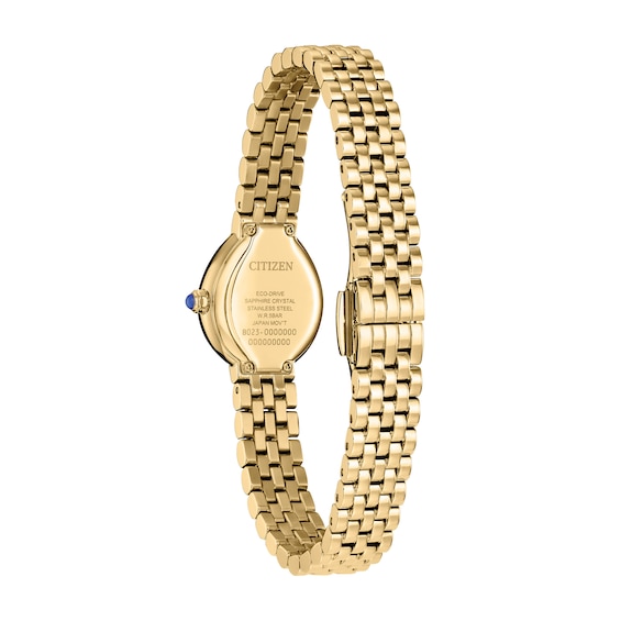 Ladies' Citizen Mini L Rainell Gold-Tone IP Stainless Steel Watch with Champagne Dial (Model: Ex1552-59A)