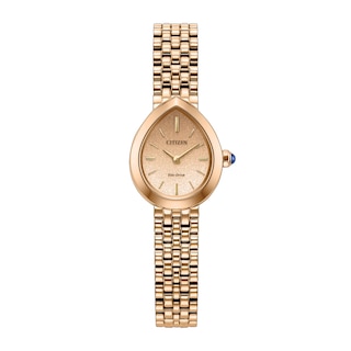 Ladies' Citizen Mini L Rainell Rose-Tone IP Stainless Steel Watch with Rose-Tone Dial (Model: EX1553-56X)