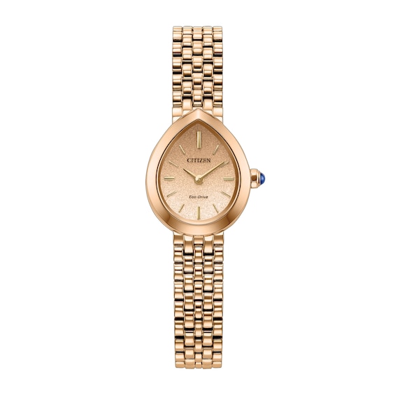 Ladies' Citizen Mini L Rainell Rose-Tone IP Stainless Steel Watch with Rose-Tone Dial (Model: Ex1553-56X)