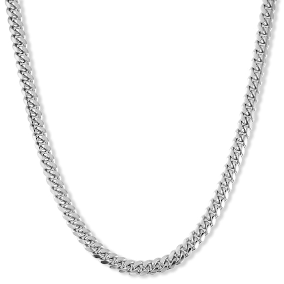 7.2mm Miami Cuban Curb Chain Necklace in Solid Sterling Silver - 24"