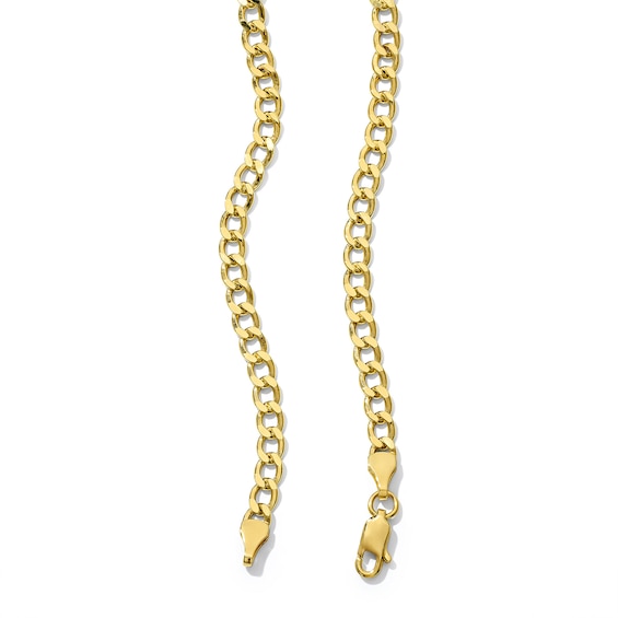 4.1mm Curb Chain Necklace and Bracelet Set in Hollow 10K Gold