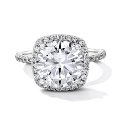 4-3/8 CT. T.W. Certified Lab-Grown Diamond Cushion Frame Engagement Ring in 14K White Gold (F/VS2)