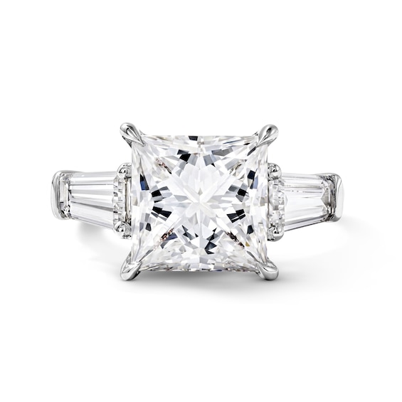 5 CT. T.w. Certified Princess and Baguette-Cut Lab-Grown Diamond Three-Stone Engagement Ring in 14K White Gold (F/Vs2)