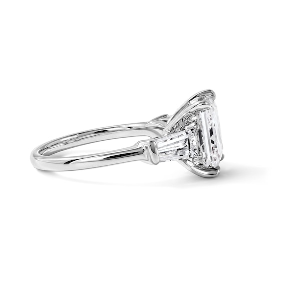 5 CT. T.w. Certified Princess and Baguette-Cut Lab-Grown Diamond Three-Stone Engagement Ring in 14K White Gold (F/Vs2)