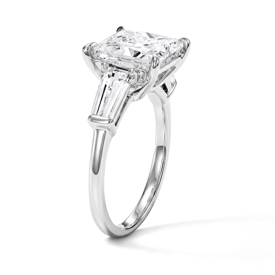 5 CT. T.w. Certified Princess and Baguette-Cut Lab-Grown Diamond Three-Stone Engagement Ring in 14K White Gold (F/Vs2)