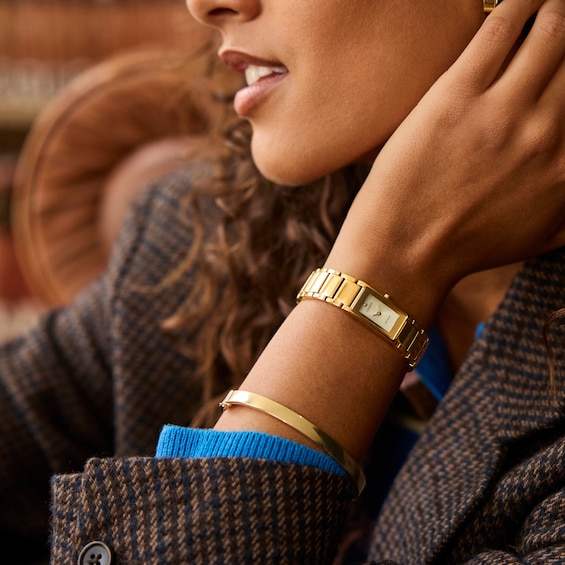 Ladies' Citizen Axiom Gold-Tone IP Stainless Steel Watch with Gold-Tone Dial and Diamond Accent (Model: Eg7052-59P)