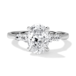 1-7/8 CT. T.W. Certified Oval Lab-Grown Diamond Engagement Ring in 14K White Gold (F/VS2)