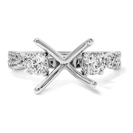 3/4 CT.T.W. Diamond Twist Shank Semi-Mount in 14K White Gold