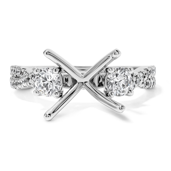 3/4 Ct.t.w. Diamond Twist Shank Semi-Mount in 14K White Gold