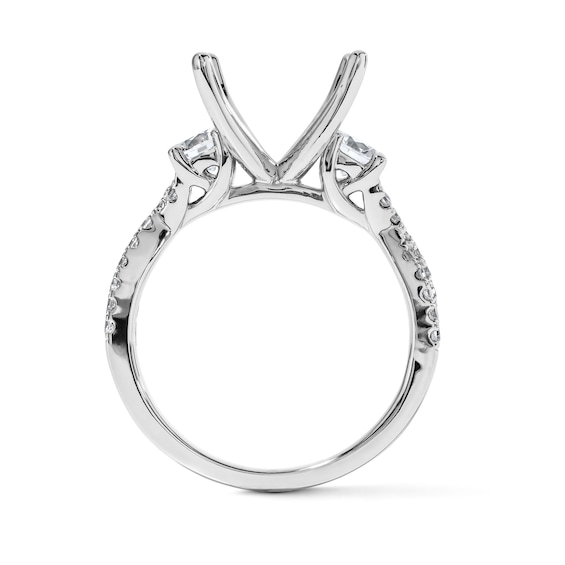 3/4 Ct.t.w. Diamond Twist Shank Semi-Mount in 14K White Gold