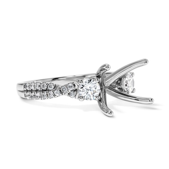 3/4 Ct.t.w. Diamond Twist Shank Semi-Mount in 14K White Gold